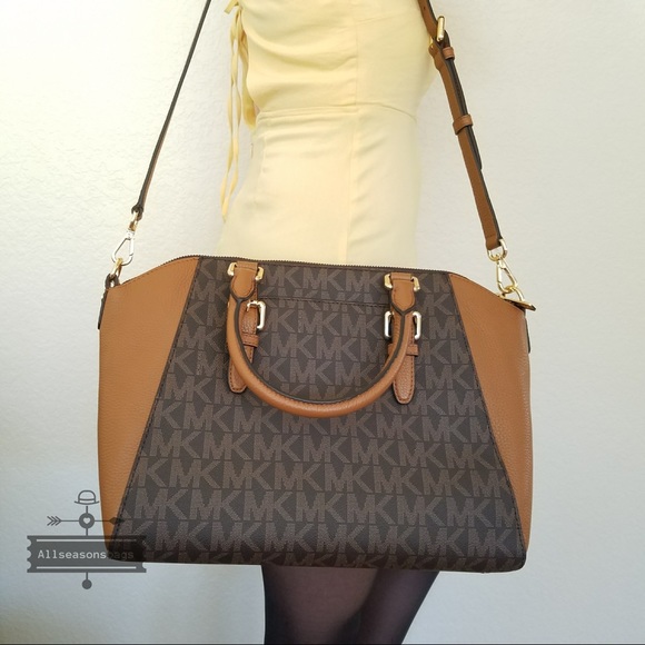 NWT Michael Kors Large Ciara satchel brown bag - Picture 3 of 7